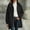 Black, variant on WIZUTIZ Women's Solid Color Zip Up Hoodie Drawstring Hood Mid-Length Sweatshirt Jacket Casual Loose Fit Outerwear with Pockets Fall Winter