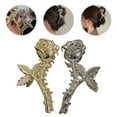 thumbnail image 3 of 2pcs en Métal Rose Griffe Clip Coiffure Cheveux à la Mode Catch Clamp Coiffure, 3 of 8