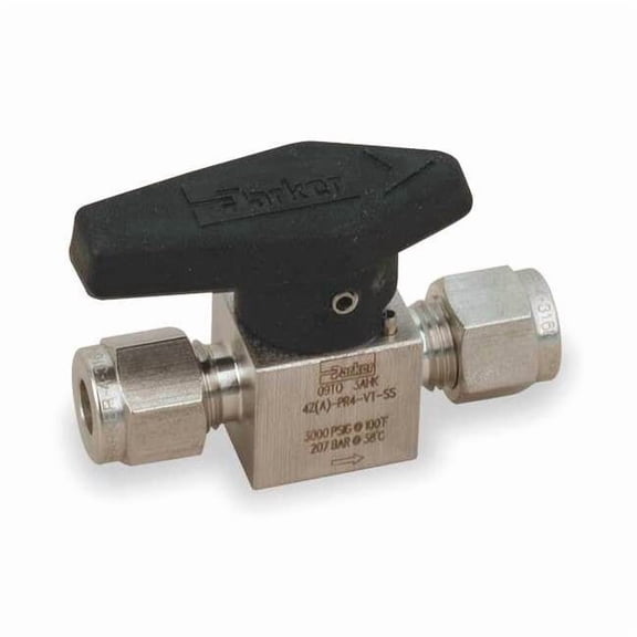 Parker Rotary Plug Valve,3/8 In,316 SS,1/4 Turn 6A-PR6-VT-SS