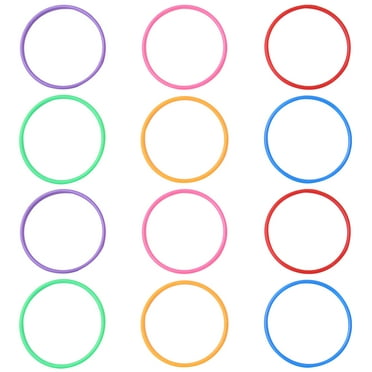 12pcs Plastic Toss Rings Kids Ring Toss Game for Carnival Garden Backyard Outdoor Games (Random Color)
