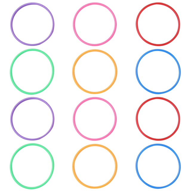 KAKOWELY 12pcs Plastic Toss Rings Kids Ring Toss Game for Carnival Garden Backyard Outdoor Games (Random Color),4.72"X4.72"X0.2"