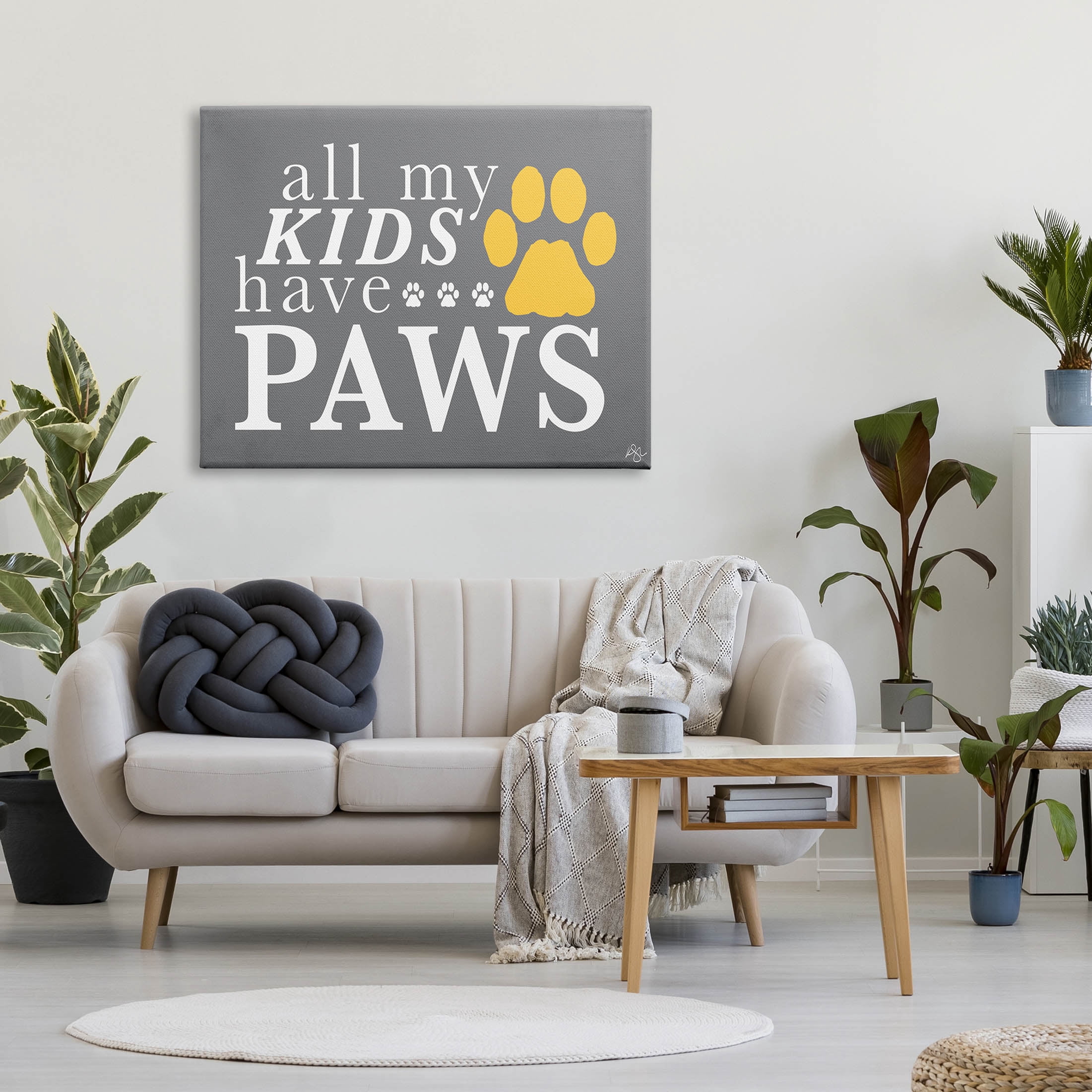 Stupell Industries My Kids Have Paws Pet Phrase Graphic Art Gallery Wrapped Canvas Print Wall Art, Design by K. Kaufman
