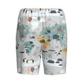 thumbnail image 5 of Fotbe The World Map with Cartoon Animals Pajama Shorts for Men, Men's Pajama Bottoms, Sleepwear,Short Pajama Pants-3X-Large, 5 of 9