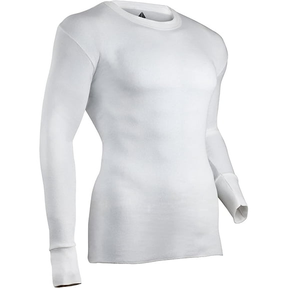 Indera Men's Cotton Rib Knit Thermal Underwear Top Medium White