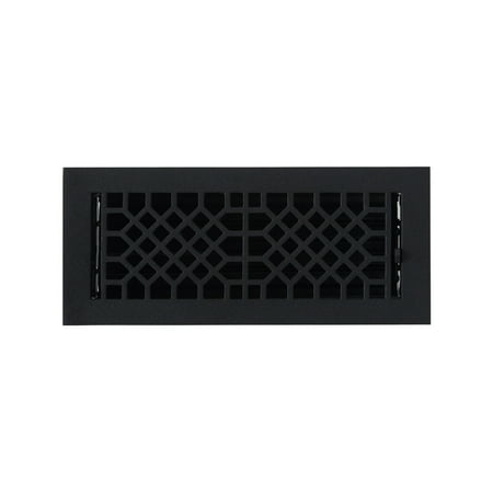 

Signature Hardware 914708-4-10 Antique Cast Iron Wall Register - Black