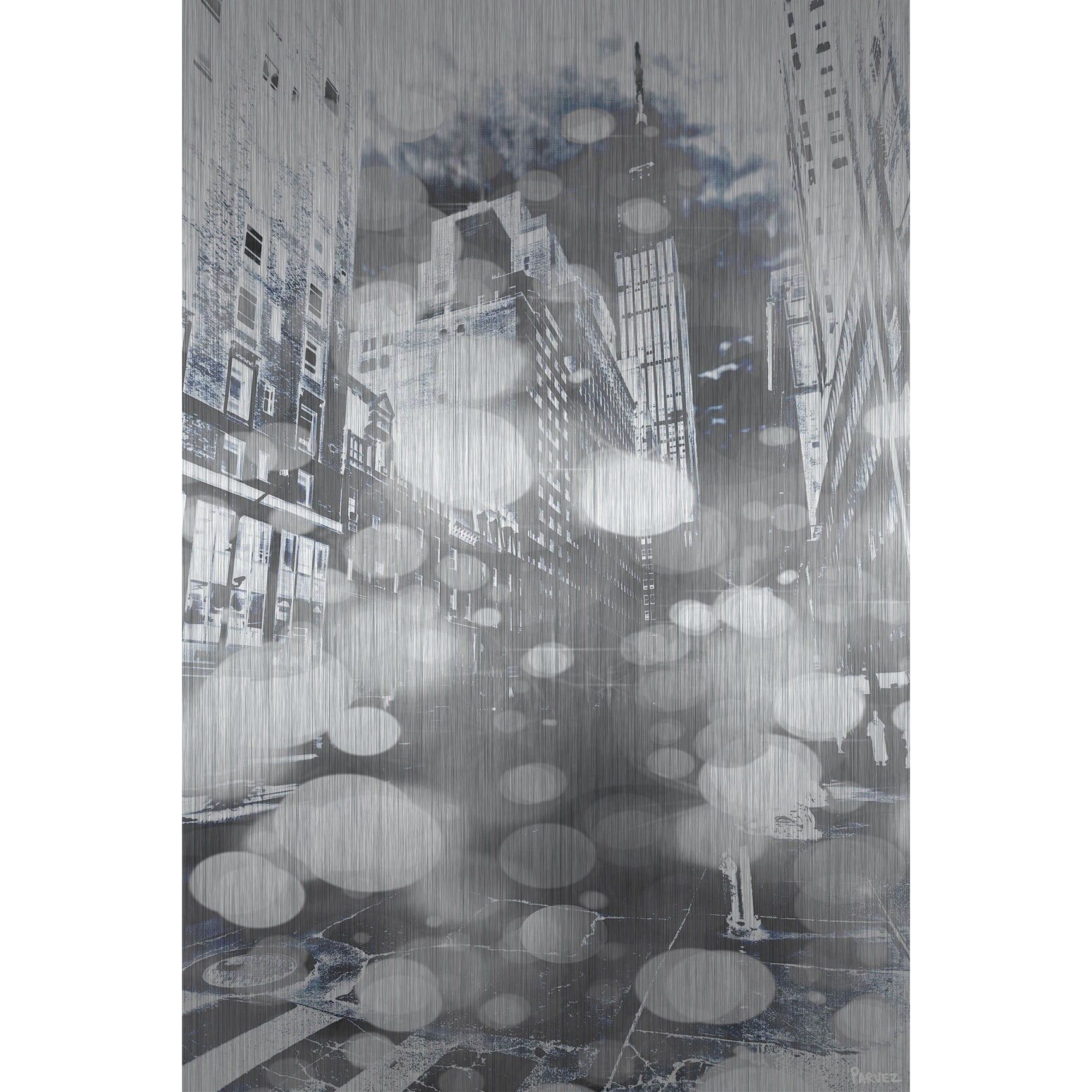 Parvez Taj  'Skyscraper' Painting Print on Brushed Aluminum 24 x 36