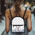 thumbnail image 4 of HELLHERO Easter Bunny Floral Pattern Lightweight Travel Backpack Front Pocket Purse Backpack for Shopping Hiking, Polyester Easy to Carry Mini Backpack, 4 of 8