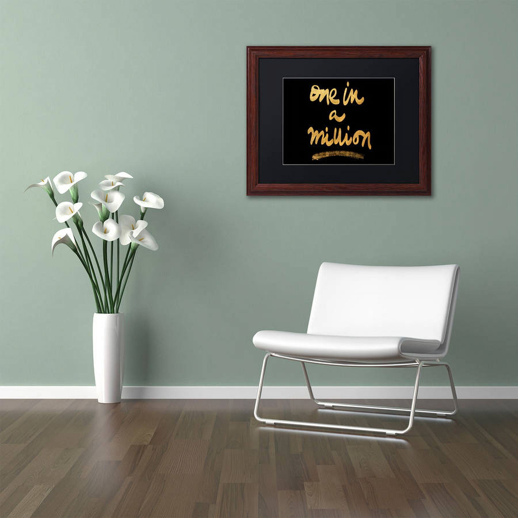 Trademark Fine Art "Million On Black" Canvas Art by Lisa Powell Braun, Black Matte, Wood Frame