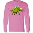 thumbnail image 3 of Inktastic Easter Bunny Stegosaurus with Eggs and Pink Ears Long Sleeve T-Shirt, 3 of 5