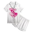 thumbnail image 3 of Godom Little Girls Pajama Short Sleeve Satin Pajamas for Girl Loungewear Clothes Outfits, 3 of 3