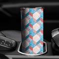 thumbnail image 3 of 20oz Blue Red Checkered Pattern Skinny Tumblers Stainless Steel Tumbler with Lid and Straw,Vacuum Insulated Double Wall Travel Tumbler Cups with Cleaning Brush for Coffee,Tea, 3 of 6
