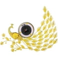 thumbnail image 2 of Ebros 30" Wide Large Iridescent Peacock Gold Plated Metal Wall Clock Analog Face, 2 of 5