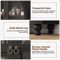 thumbnail image 3 of Arched Kitchen Pantry Cabinet & Display Cabinet with Glass Doors, 4 Shelves, 2 Drawers, Solid Wood Legs, 71 inches in Height, Suitable for Kitchen, Bedroom and Living Room, for Easy Storage, 3 of 13