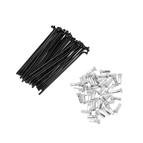 Unique Bargains 38 Set 14G Bicycle Spoke 76 mm Bike Wheel Spoke Carbon Steel Black