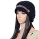 thumbnail image 5 of Gorros de lana para mujer, gorro de esquí de lana cálido de invierno tejido a crochet elástico, 5 of 5