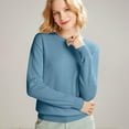 thumbnail image 2 of Stichou Womens Sweaters 2025 Fall Winter Crew Neck Long Sleeve Warm Soft Warm Cozy Lightweight Knitted Pullover Blue M, 2 of 9