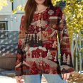 thumbnail image 5 of WTOBBY Women's Fashion Printed Long Sleeve Knitted Cardigan Button Down Jacket, Christmas Themed Soft and Warm Cardigan for Casual and Holiday Wear,Wine 4XL, 5 of 7