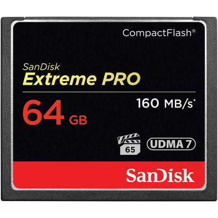 Sandisk Extreme PRO CompactFlash 64GB Memory Card, UDMA 7, Up to 160 MB/s Read