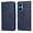 Blue, variant on Wallet Phone Case for Honor X7 with Card Holder and Stand Function Black