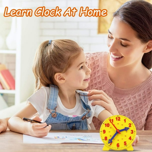 Reloj de aprendizaje de riqueza para ninos relojes de aprendizaje para estudiantes tiempo de ensenanza reloj con engranaje de 12 24 horas Walmart en linea