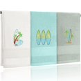thumbnail image 1 of Towel Hahafelt - Juego de 3 tablas de surf de algodón (35 x 75 cm), color verde, 1 of 6