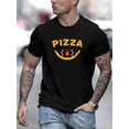 thumbnail image 1 of Men's Breathable Red "PIZZA" Graphic Tee - Casual Summer Running Shirt, Lightweight Polyester, Machine Washable, 1 of 5