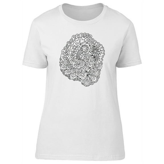 Flower & Foliage Mandala B&W Tee Women's -Image by Shutterstock