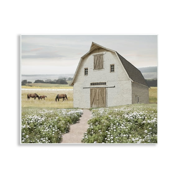 Stupell Industries Charming Path to Barn Landscape & Nature Painting Unframed Art Print Wall Art, 14 x 11