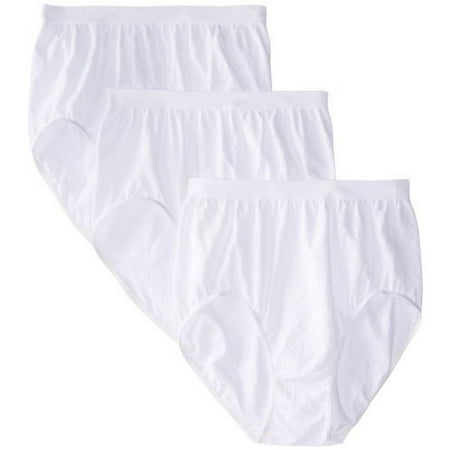 Bali Comfort Revolution Seamless Diamond Microfiber Brief (Pack of 3) 3 White Diamond