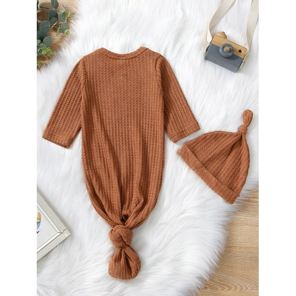 SAYOO Baby Girl Boy Coming Home Knotted Gown Unisex Newborn Infant