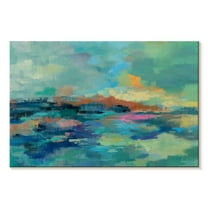 Elephant Stock Summer Seaside Abstract Wall Art - Horizontal Canvas Wall Art - Living Room Wall Decor - Abstract Canvas - Blue And Teal Decor By Silvia Vassileva - 30" x 20"