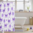 thumbnail image 3 of Manfei Purple Loves Pattern Shower Curtain 72Wx78L,3D Cartoon Bowknot Print Bath Curtain, 3 of 5