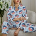 thumbnail image 6 of Fotbe Donut with the USA Fag Pattern Long Sleeve Pajama Set for Women,Sleepwear Set,2-piece Loungewear Set,Soft PJs Comfy Nightwear with Pockets -Medium, 6 of 7