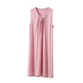thumbnail image 2 of ZyeKqe Womens Sleep Shirts Sleeveless Crewneck Nightgown Tie Front Pleated Casual Lightweight Comfy Home Wear Dress, 2 of 9