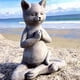 thumbnail image 4 of Estatua De Gato Zen, Decoración De Meditación, Decoración De Yoga, Monumento A Mascotas Para El Hogar, Oficina, Jardín, 4 of 7