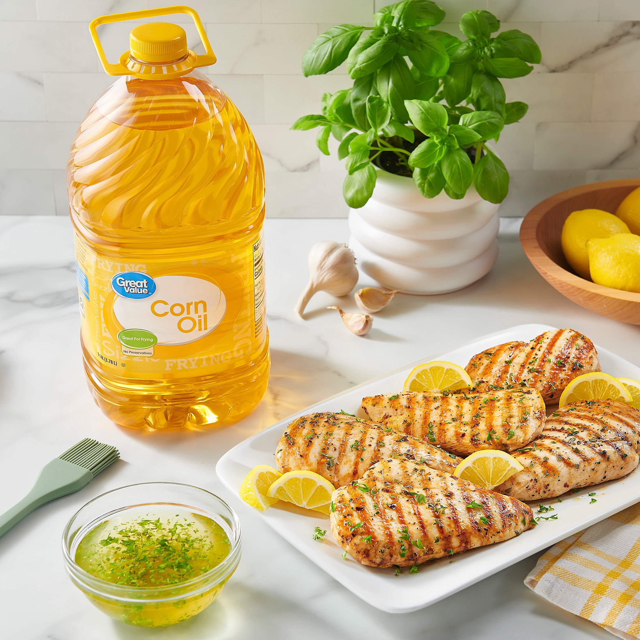 Great Value Corn Oil, Heart Healthy, Great for Frying, 1 Gallon Bottle