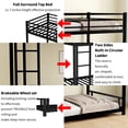 thumbnail image 4 of DreamBuck Metal Twin over Twin Bunk Bed, Heavy-duty Metal Low Profile Bunk Bed with Safety Guardrail, Ladder, Noise Reduced, Black, 4 of 7