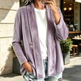 thumbnail image 2 of Cekizud Cardigans for Women Lightweight Velvet Long Sleeve Open Front Casual Outerwear Tops with Pockets, S-2XL, 2 of 5
