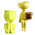 thumbnail image 1 of 2 Piezas Humaniod Flor Florero Resina Macetas Interior Planta Maceta, 1 of 7