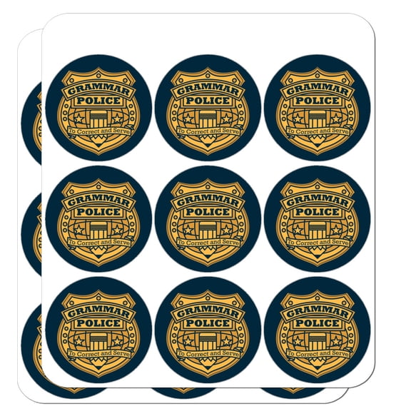 Grammar Police Badge Funny Planner Calendar Scrapbooking Crafting Stickers