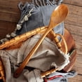thumbnail image 3 of Juego de 2 o 4 utensilios de cocina de madera: cuchara y espátula de mango extra largo de 16,5 pulgadas para cocinar cómodamente, construcción duradera y resistente., 3 of 7