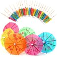 thumbnail image 1 of TILIYHELLO 50 Packs Of Cocktail Umbrellas, Food Decorations, Fruit Sticks, 1 of 5
