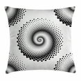 thumbnail image 1 of Abstract Throw Pillow Cushion Cover, Monochrome Spiral Big Dots Pattern Swirled Modern Design Artistic Illustration, Decorative Square Accent Pillow Case, 24 X 24 Inches, Black White, by Ambesonne, 1 of 2
