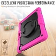 thumbnail image 4 of Case for iPad Air 13 inch/iPad Pro 12.9 inch (3rd/4th Gen), 360 Rotating Stand Handle Pencil Holder Shoulder Strap Heavy Duty Shockproof Cover, Rose, 4 of 7