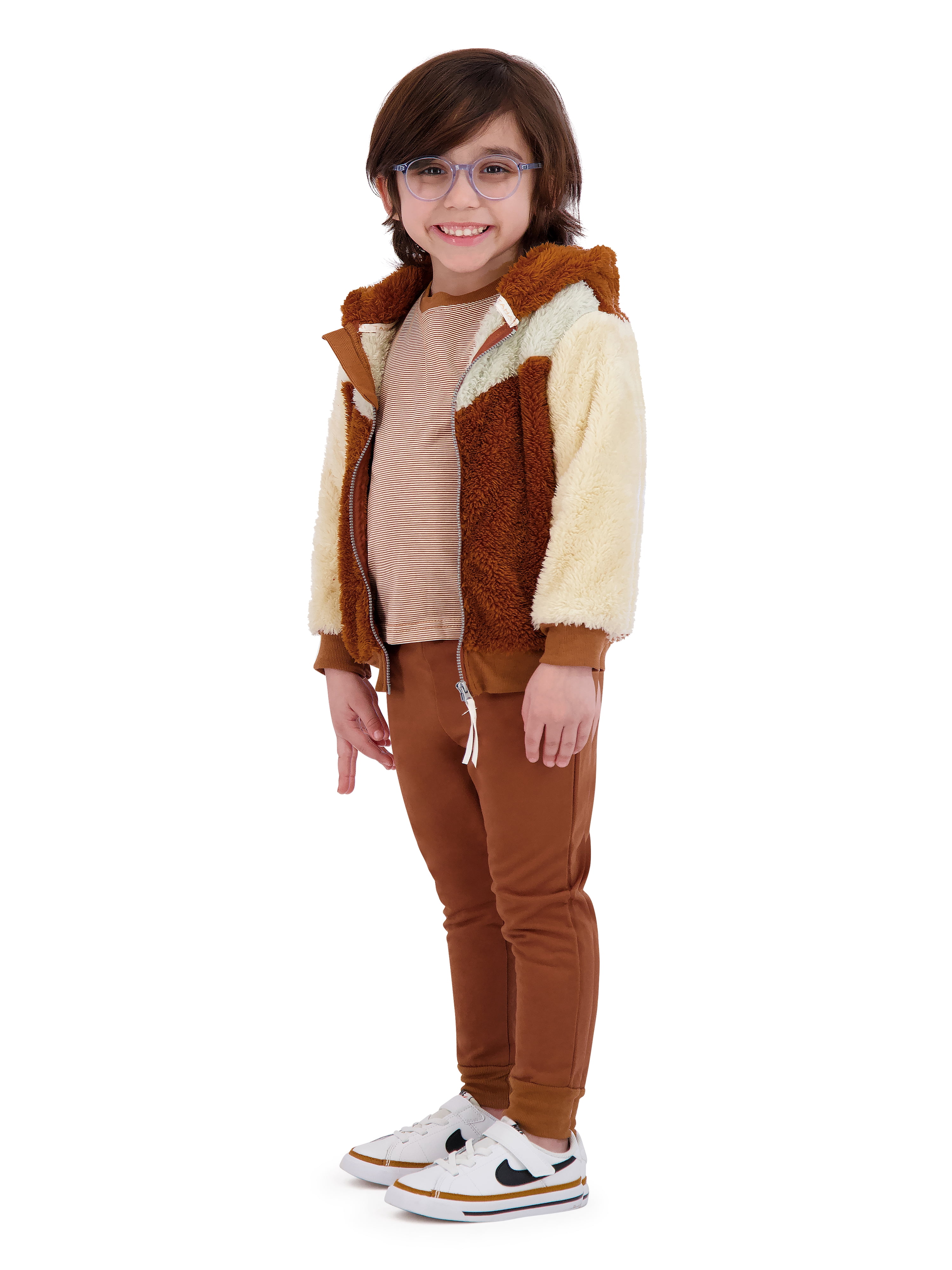 Tahari Toddler Boys 3 Piece Brown Hoodie Set, Sizes 2T-4T
