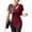 Wine Red, variant on Tops for Women Leopard Print Asymmetric Patchwork Blouse Short Sleeve Going Out Top Wine Red XXL