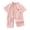 Pink, variant on Krdevn Baby Short-Sleeve Jacquard Romper, Summer Thin Onesie with Front Snap Buttons & Bear Embroidery, Comfortable Crawling Suit,2-5 Months