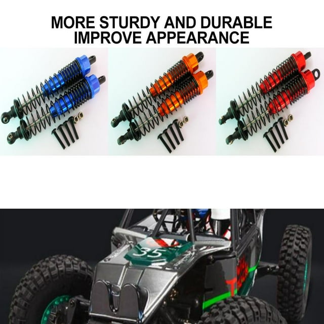 Baohd RCGOFOLLOW 2pcs Aluminum Alloy Wear-resistant Front Rear Shock Absorber For 1/10 Rc Front Rear Shock Absorber WLtoys K949 10428 Green