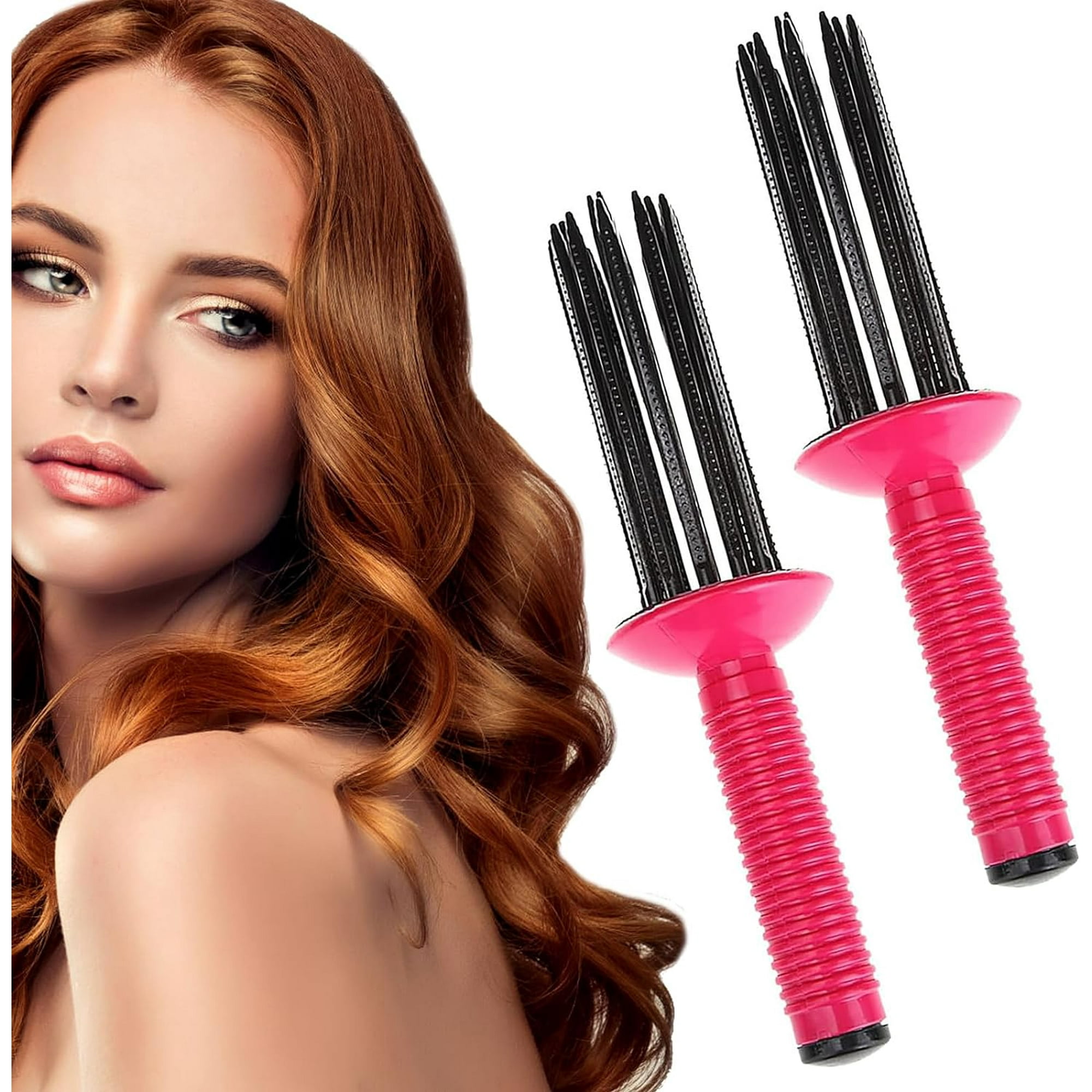 HAHDAXIA 2PCS Bounce Curl Brush Curly Hair Brush for Hair Styling Bounce Curl Defining brush Hair Curler Curling Make Up Brush Roller Tool for Home