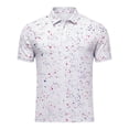 thumbnail image 3 of BUWTTED Men's Polo Shirts Business Summer Short Sleeve Button Lapel Regular Fit Golf Sports Mens Shirts White L, 3 of 3